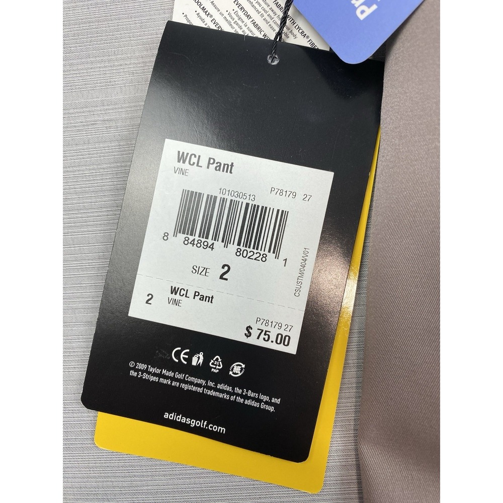 Adidas Climalite Golf Pants Women's Khaki‎ Straight-Leg Stretch Size 2 Trousers - Picture 11 of 16